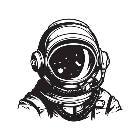 astronaut, vector concept digital art, hand drawn illustrationのイラスト素材