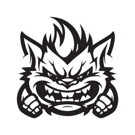 beast, vector concept digital art, hand drawn illustrationのイラスト素材
