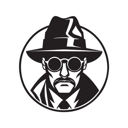 detective, vector concept digital art, hand drawn illustrationのイラスト素材