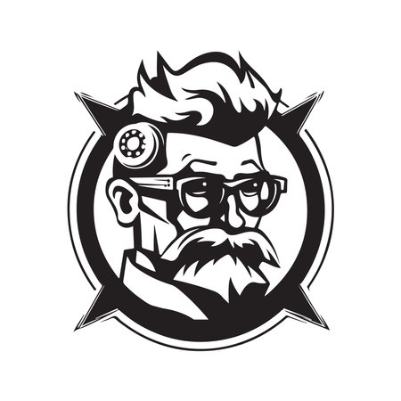 scientist, vector concept digital art, hand drawn illustrationのイラスト素材