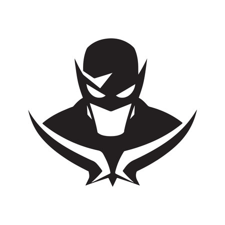 super hero, logo concept black and white color, hand drawn illustrationのイラスト素材