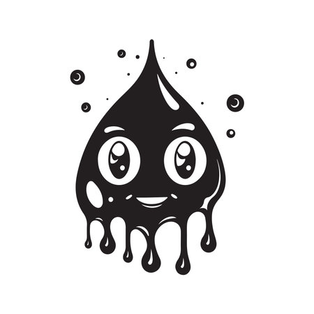 acid blob, vintage logo concept black and white color, hand drawn illustrationのイラスト素材
