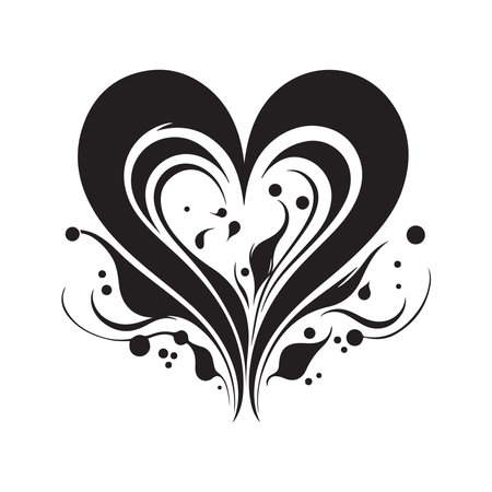 love, vintage logo concept black and white color, hand drawn illustrationのイラスト素材