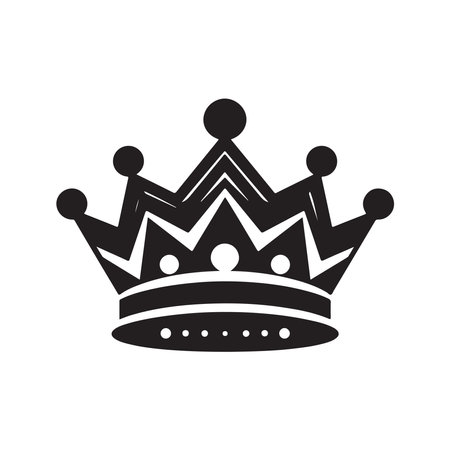 crown, vintage logo concept black and white color, hand drawn illustrationのイラスト素材