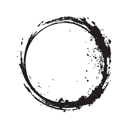 circle, vintage logo concept black and white color, hand drawn illustrationのイラスト素材
