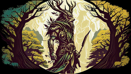 natures protector, digital art illustration, Generative AIの素材