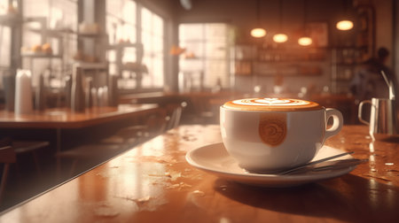 latte aroma, digital art illustration, Generative AIの素材