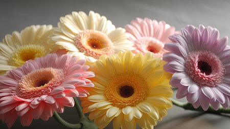 daisy flower pastel colorful, digital art illustration, Generative AIの素材