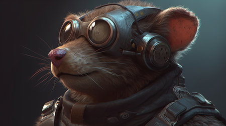 clever engineer tasmanian, digital art illustration, Generative AIの素材