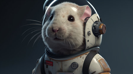 hamster astronaut, digital art illustration, Generative AIの素材