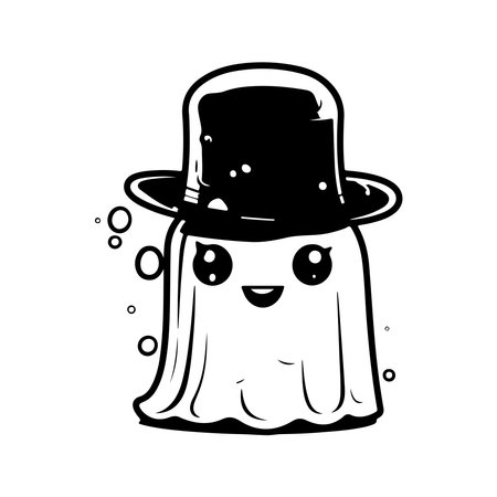 jelly character, vintage logo line art concept black and white color, hand drawn illustrationのイラスト素材