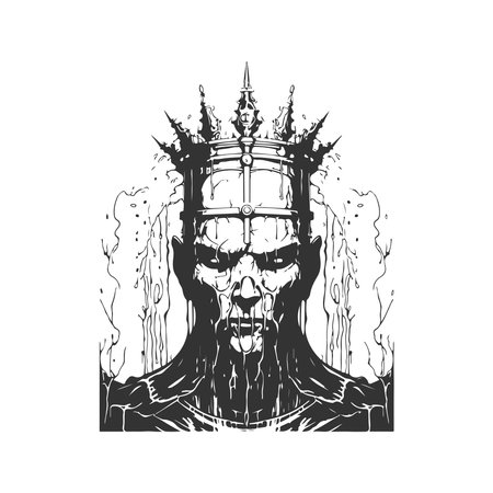 neourotemplar of water, vintage logo line art concept black and white color, hand drawn illustrationのイラスト素材