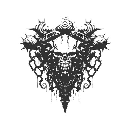 night blood psion of decay, vintage logo line art concept black and white color, hand drawn illustrationのイラスト素材