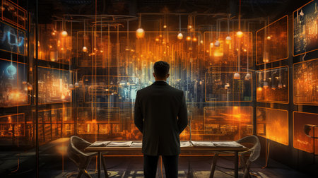 cybersecurity vigilance, digital art illustration, Generative AIの素材