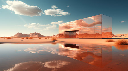 desert reflections, digital art illustration, Generative AIの素材