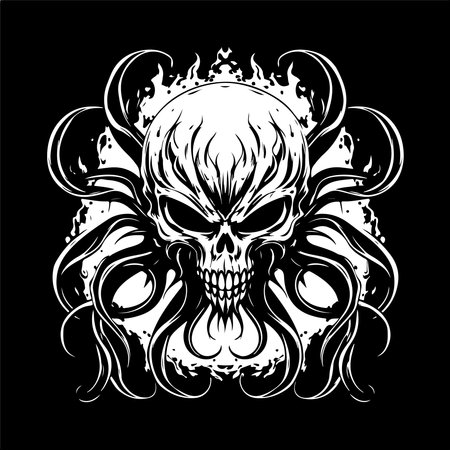 pyropirate of suffering, vintage hand drawn illustrationのイラスト素材