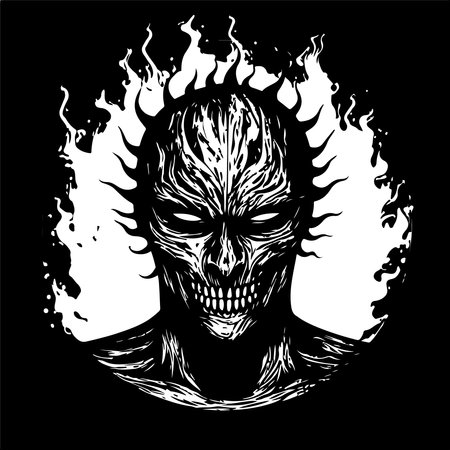 pyropirate of suffering, vintage hand drawn illustrationのイラスト素材