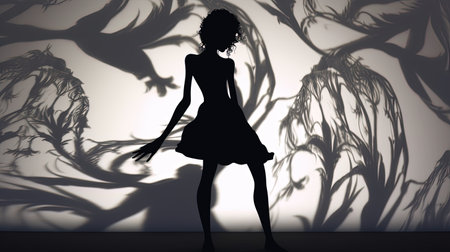 shadow metamorphosis, digital art illustration, Generative AIの素材