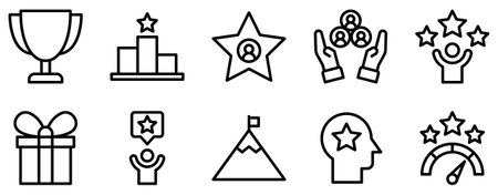 motivation line style icon collectionのイラスト素材