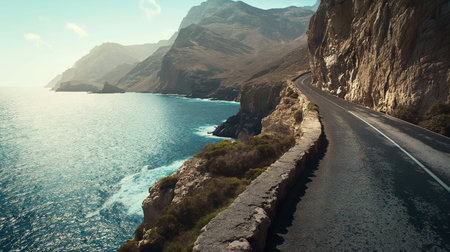 Adventure Awaits Exploring the Rugged Coastline and Spectacular Mountain Roadの素材