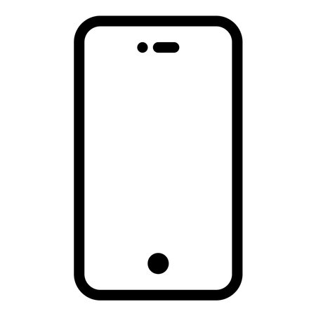 Smartphone Icon Mobile Communication in Flat Line Color Styleのイラスト素材