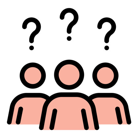 People Confusion Icon Uncertainty and Misunderstanding in Flat Line Color Style.のイラスト素材