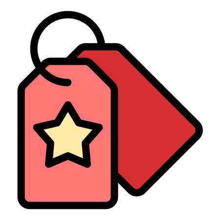Brand Tag Icon Identity and Marketing in Flat Line Color Style.のイラスト素材