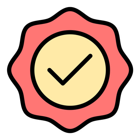 Seal icon flat line style illustration representing official approval and document authentication, suitable for legal, administrative, and certification-related projectsのイラスト素材