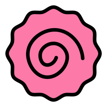 Narutomaki icon flat line style illustration representing Japanese fish cake and ramen topping suitable for culinary blogs restaurant menus and Asian cuisine projectsのイラスト素材