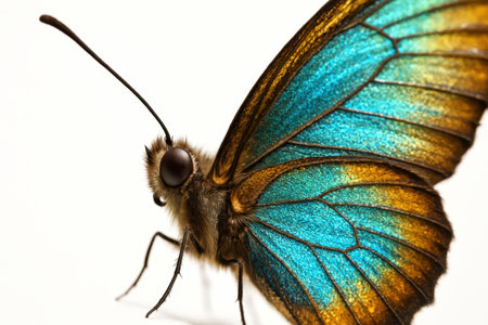 Extreme close view of butterfly eye antenna base and leading wing edgeの素材