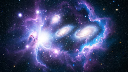 Beautiful Galaxy and nebula view. Illustration.の素材