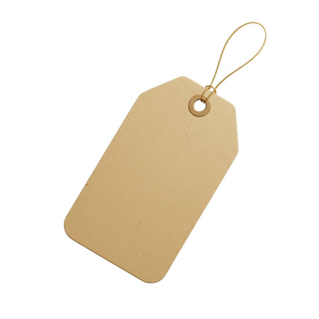 Price tag or address label on a white background.の素材