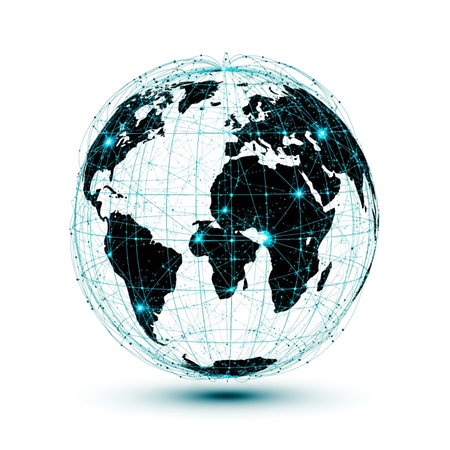 Abstract image of the planet Earth. Globalization concept. Vector illustration.の素材