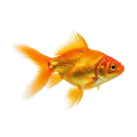 Goldfish isolated on white background. Goldfish with clipping path.の素材