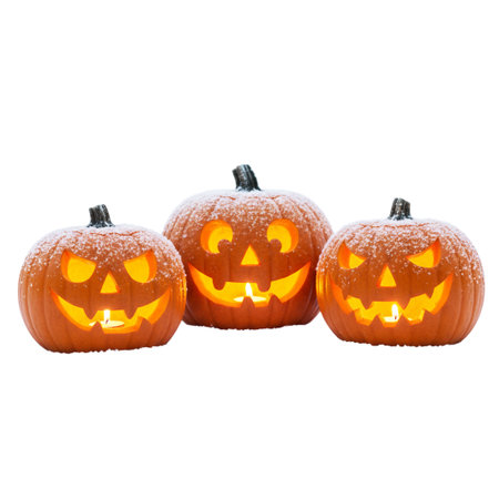 Halloween pumpkins isolated on a white background with clipping path.の素材