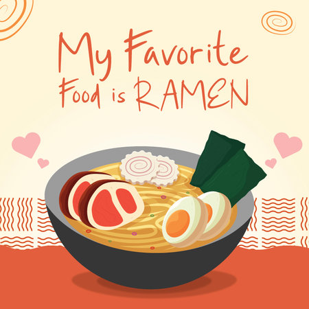Ramen is favorite food vector illustration designのイラスト素材