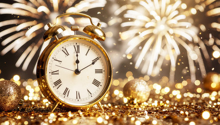 Golden Countdown to New Year's Eve Celebration.の素材
