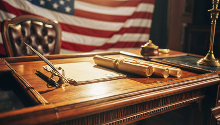 Symbolic Desk of American History and Governance.の素材