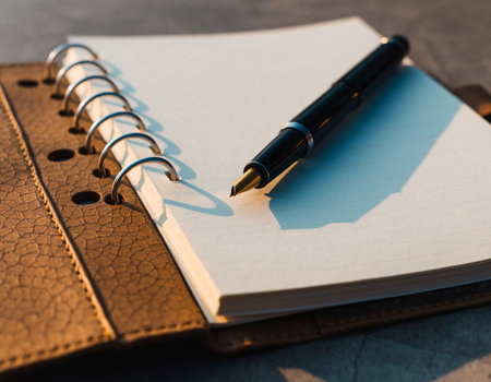 Fountain Pen on Open Notebookの素材