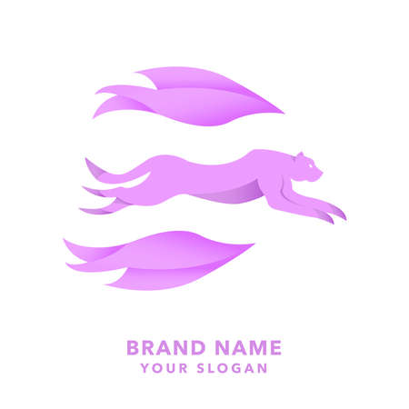 Modern Lion Jumping Logo Designのイラスト素材