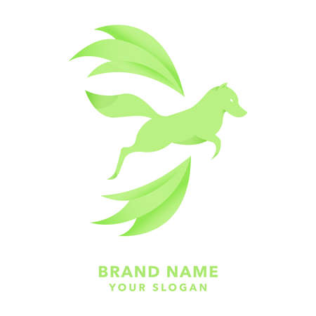 Modern Fox Jumping Logo Designのイラスト素材