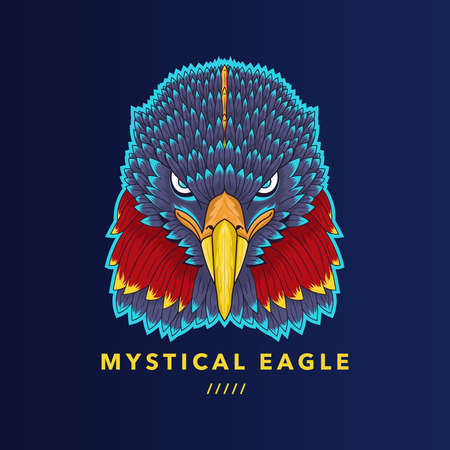 Mystical Eagle Head Detailed Illustrationのイラスト素材