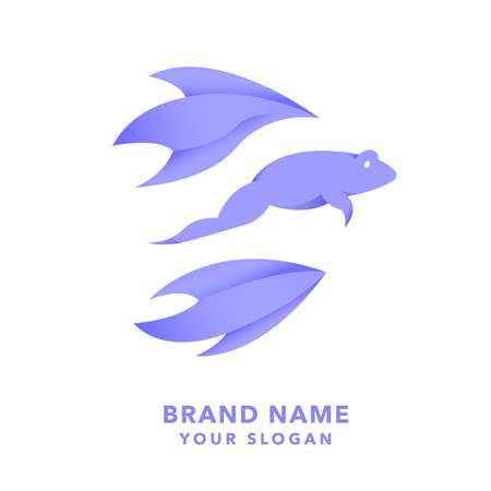 Modern Frog Jumping Logo Designのイラスト素材