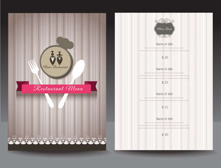 Restaurant or cafe menu vector design template vintage styleのイラスト素材