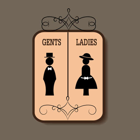 lady and gentleman sign.vector illustrationのイラスト素材
