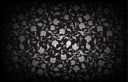 Thai art pattern on black background.vector illustrationのイラスト素材