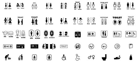 Toilet icon vector illustration. Girls and boys restrooms sign and symbol. bathroom sign. wc,のイラスト素材