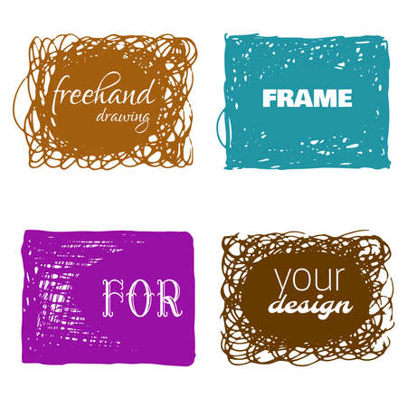 Freehand drawing frame for design.のイラスト素材