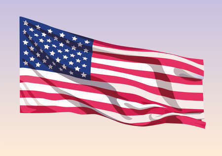 The flag of the United States of America, the Stars and Stripes, the state symbol of the United...