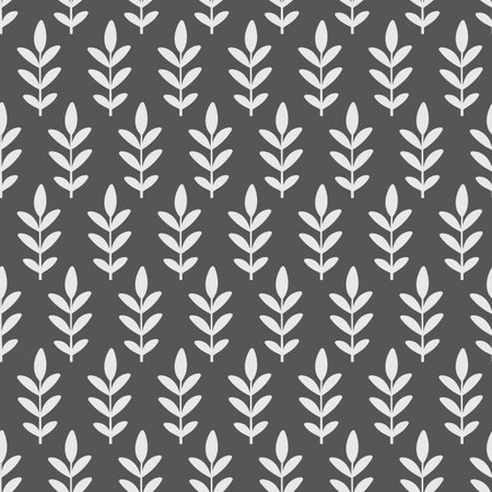 Seamless vector pattern. Geometric repeat leaves on a gray background.のイラスト素材